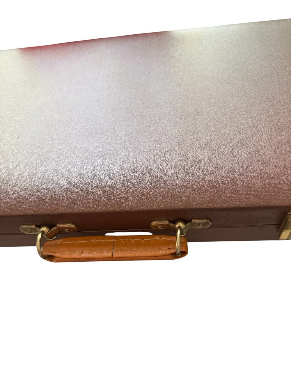Vintage Backgammon Game Brown Leather Case Complete Original Instructions Great - Picture 9 of 12